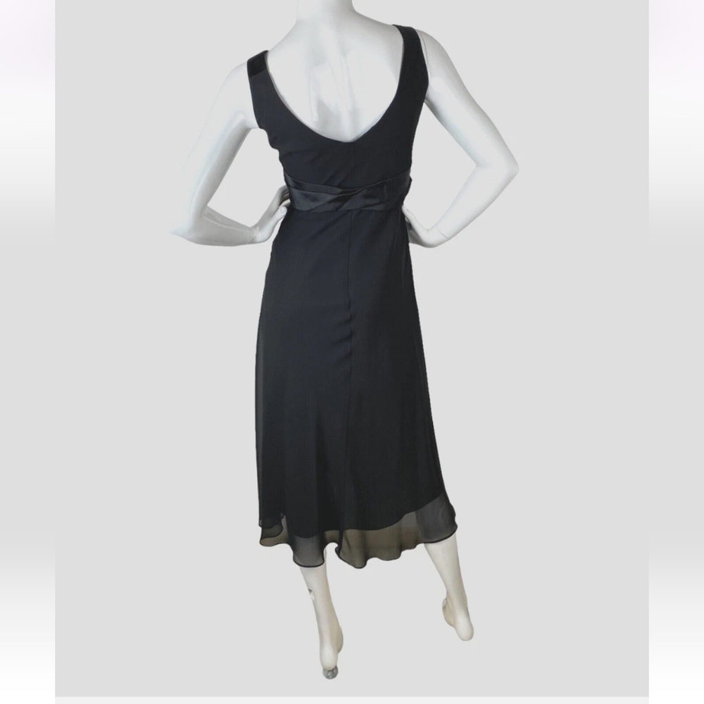 Evan Picone Elegant Black Sleeveless Dress - Picture 2 of 11